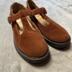 Sam Edelman Taelor Girls Youth Size 1 Kids Corduroy Loafer Brown Mary Jane